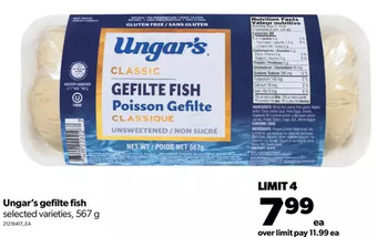Real Canadian Superstore Ungar's gefilte fish offer
