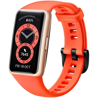 Best Buy Huawei band 6: health & fitness activity tracker - heart rate & spo2 monitor, 96 workout modes, 2-wk battery, fast charge, sl offer