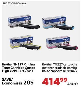Shopper+ Brother tn227 original toner cartridge combo high yield bk/c/m/y offer