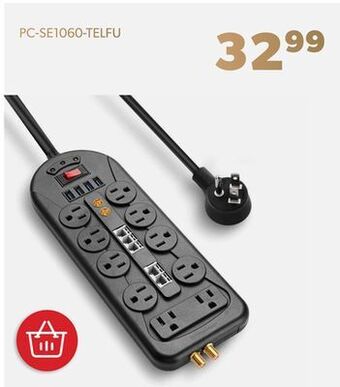 Shopper+ Tv surge protector power strip with 3 ft cord and low profile flat pivot plug - primecables offer