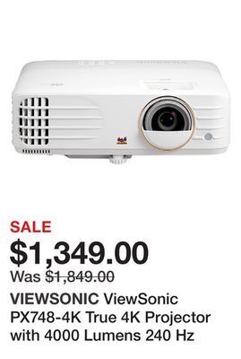 Newegg Viewsonic px748-4k true 4k projector with 4000 lumens 240 hz 4.2ms hdr support auto keystone dual hdmi and usb c for home the offer