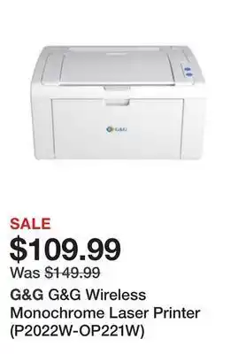 Newegg G&g wireless monochrome laser printer (p2022w-op221w) offer