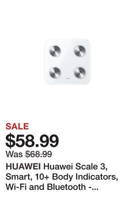 Newegg Huawei scale 3, smart, 10+ body indicators, wi-fi and bluetooth - white offer