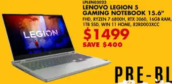 Canada Computers Lenovo Legion 5 Gaming Notebook 15.6" offer