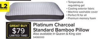 Leon's L2 platinum charcoal bamboo pillow offer