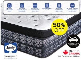 Leon's Sealy posturepedic® plus sterling series - milana plush euro pillowtop queen mattress offer