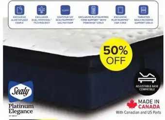 Leon's Sealy platinum elegance velvet sky firm queen mattress offer