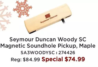 Long & McQuade Seymour duncan woody sc magnetic soundhole pickup, maple offer