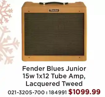 Long & McQuade Fender blues junior 15x 1x12 tube amp, lacquered tweed offer