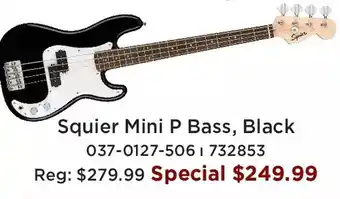 Long & McQuade Squier mini bass, black offer