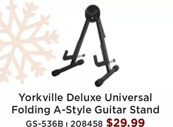 Long & McQuade Yorkville deluxe universal folding a-style guitar stand offer