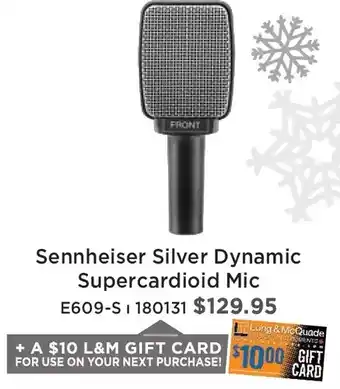 Long & McQuade Sennheiser silver dynamic supercardioid mic offer