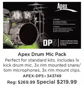 Long & McQuade Apex drum mic pack offer