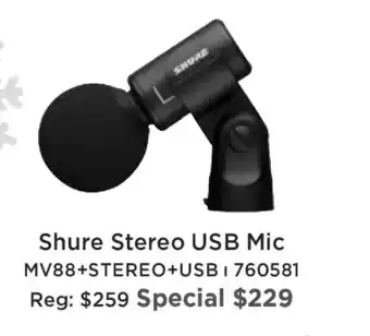 Long & McQuade Shure stereo usb mic offer