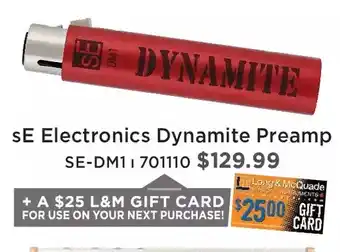 Long & McQuade Se electronics dynamite preamp offer