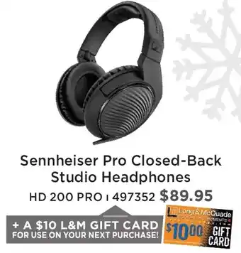 Long & McQuade Sennheiser pro closed-back studio headphones offer