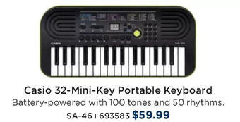 Long & McQuade Casio 32-mini-key portable keyboard offer