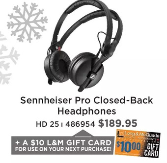 Long & McQuade Sennheiser pro closed-back headphones offer