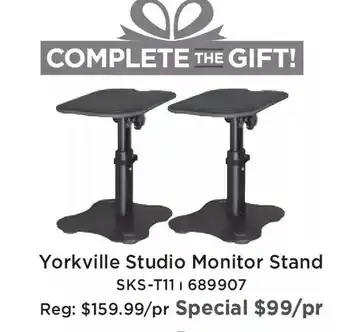 Long & McQuade Yorkville studio monitor stand sks-t11 offer