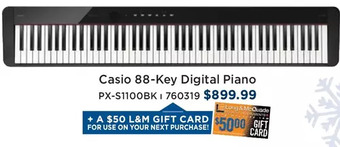Long & McQuade Casio 88-key digital piano offer