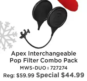 Long & McQuade Apex interchangeable pop filter combo pack offer