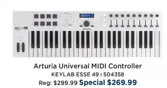 Long & McQuade Arturia universal midi controller offer