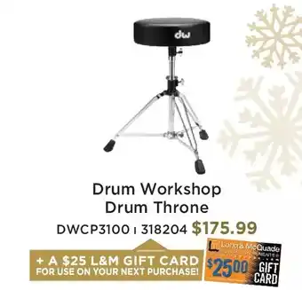 Long & McQuade Drum workshop drum throne. offer