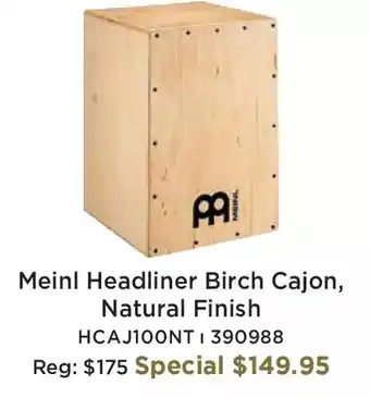 Long & McQuade Meinl headliner birch cajon offer