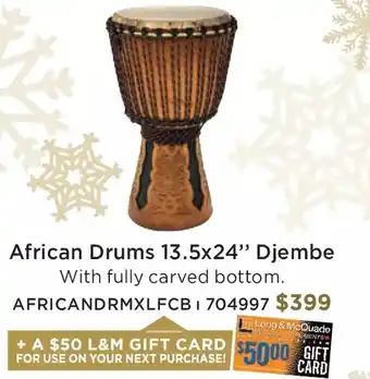 Long & McQuade African drums 13.5x24" djembe offer