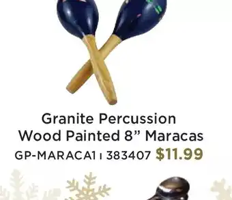 Long & McQuade Granite percussion wood painted 8" maracas offer