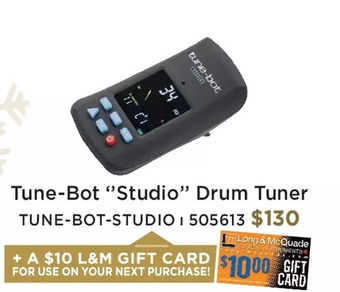 Long & McQuade Tune-bot "studio" drum tuner offer