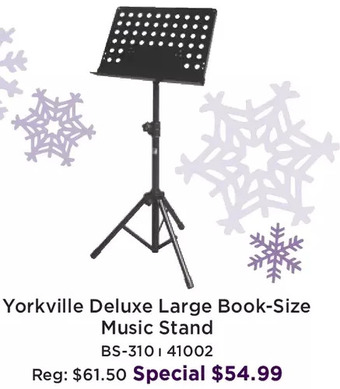 Long & McQuade Yorkville deluxe large book-size music stand offer