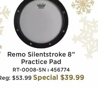 Long & McQuade Remo silentstroke 8" practice pad offer