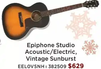 Long & McQuade Epiphone studio acoustic/electric, vintage sunburst offer