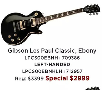 Long & McQuade Gibson les paul classic offer