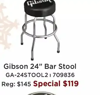 Long & McQuade Gibson 24" bar stool offer