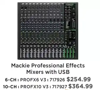 Long & McQuade Mackie professional effects mixer with usb 6-ch | profx6 v3 | 10-ch profx10 v3 offer