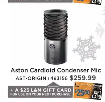 Long & McQuade Aston cardioid condenser mic offer
