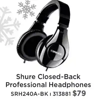 Long & McQuade Shrure closed-back professional headphones offer
