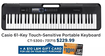 Long & McQuade Casio 61-key touch-sensitive portable keyboard offer