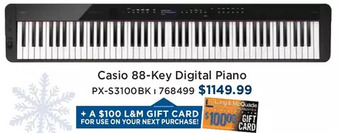 Long & McQuade Casio 88-key digital piano offer
