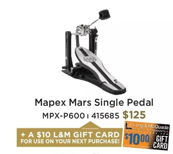 Long & McQuade Mapex mars single pedal offer