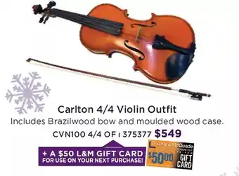 Long & McQuade Carlton 4/4 violin outfit offer