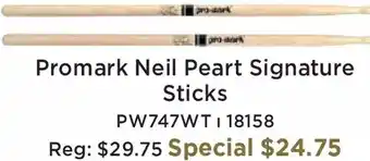 Long & McQuade Promark neil peart signature sticks offer