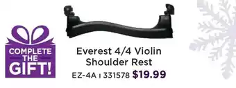 Long & McQuade Everest 4/4 violin shoulder rest offer
