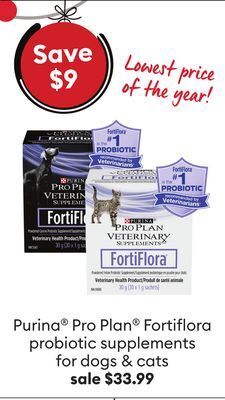 Petsmart Purina® pro plan® fortiflora probiotic supplements for dogs & cats offer