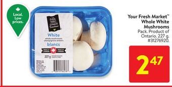 Walmart Your fresh market whole white mushrooms offer