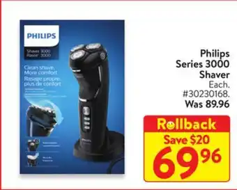 Walmart Philips series 3000 shaver offer