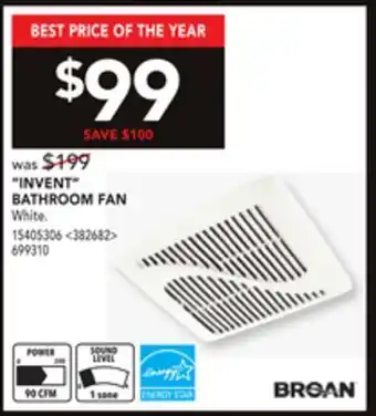 Lowe's Broan "invent" bathroom fan offer