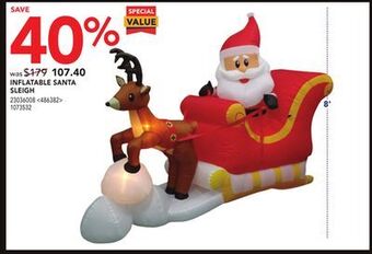 Lowe's Inflatable santa sleigh 8' offer